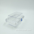 Caja de dientes de almacenamiento dental transparente de plástico de 15x10x7.5cm